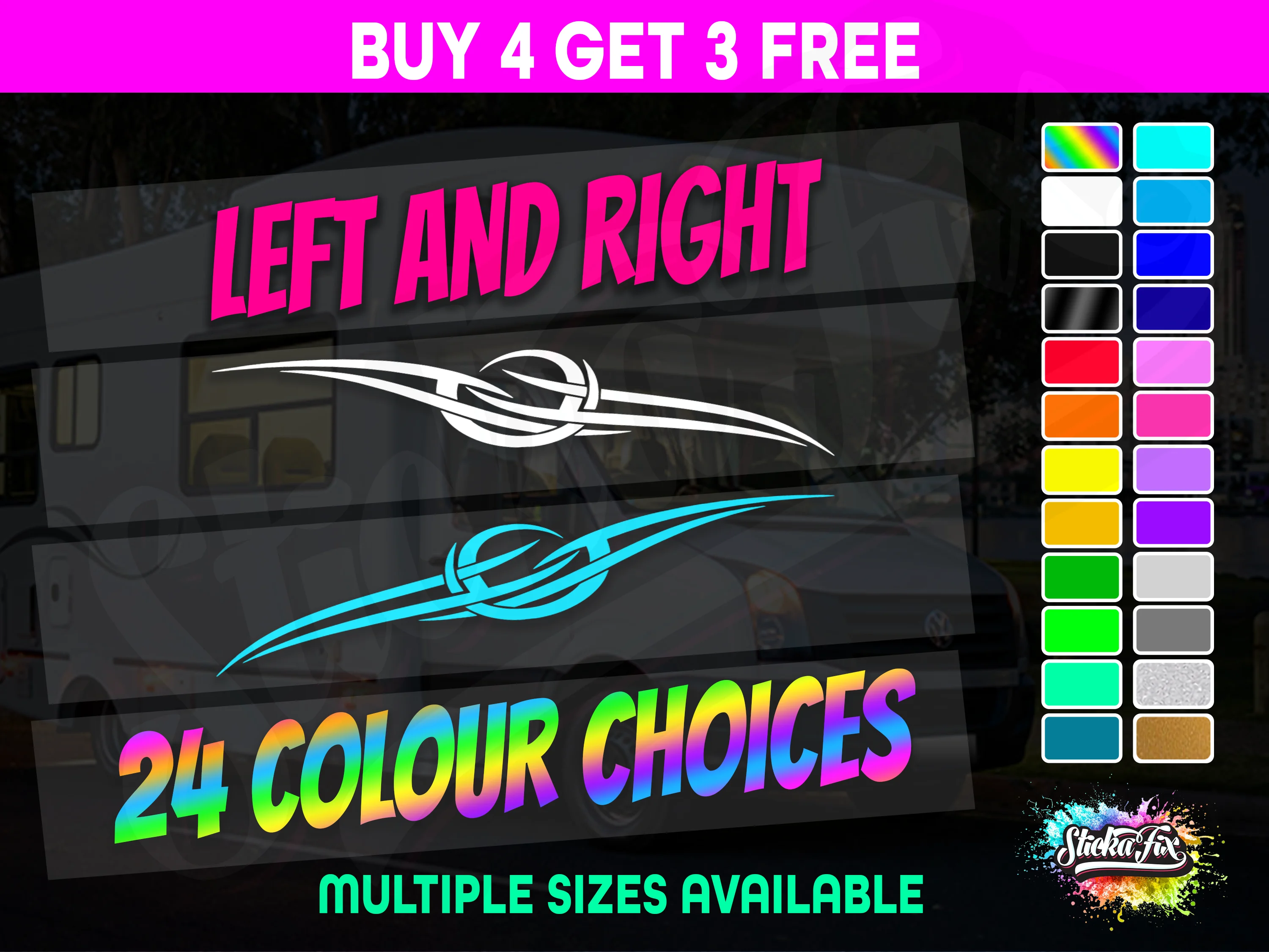 2x Caravan Stripes - Large
