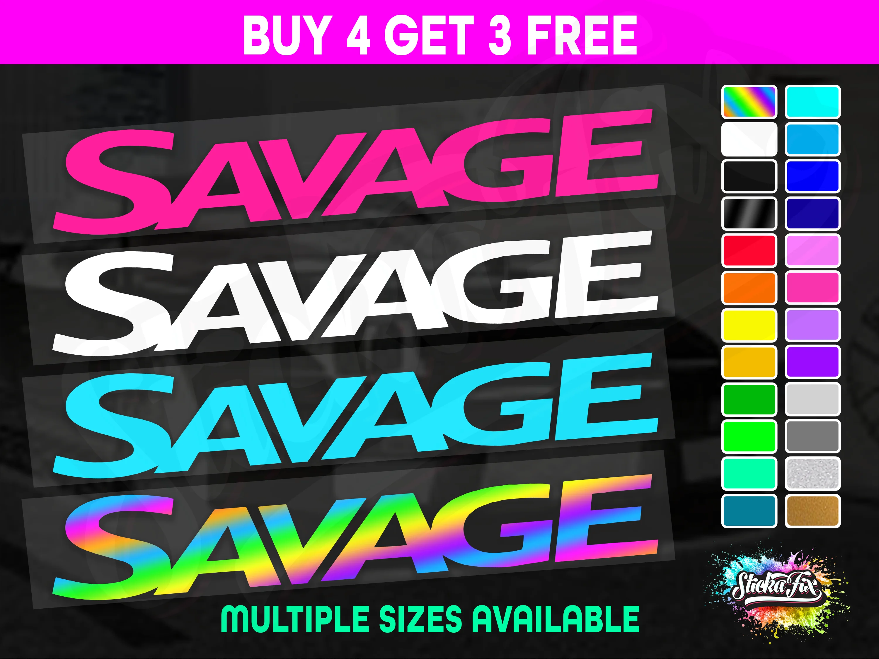 2x SAVAGE Boat Sticker to suit Trailer Dingy Vinyl Decal for Fishing