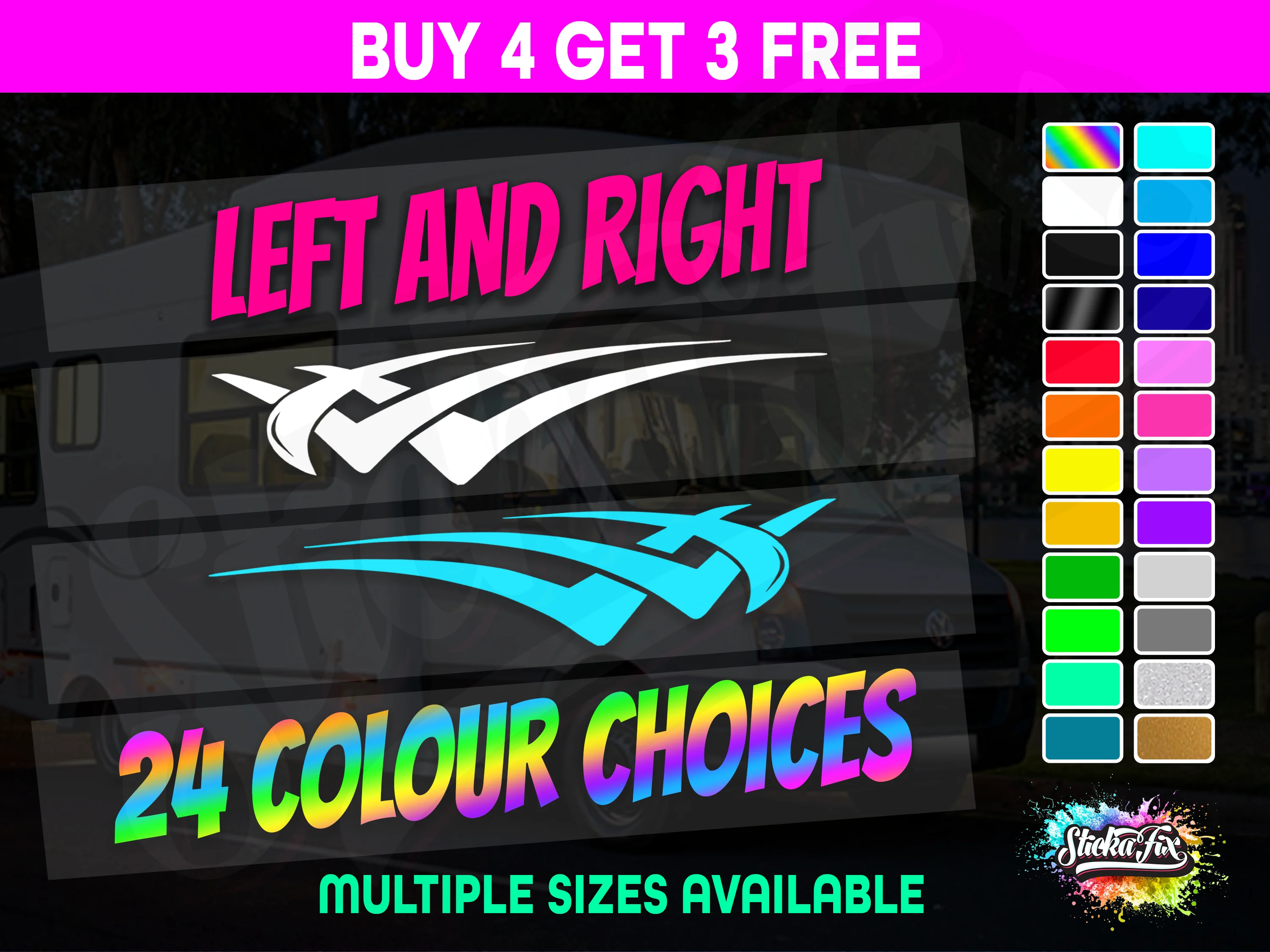 2x Caravan Stripes - Small