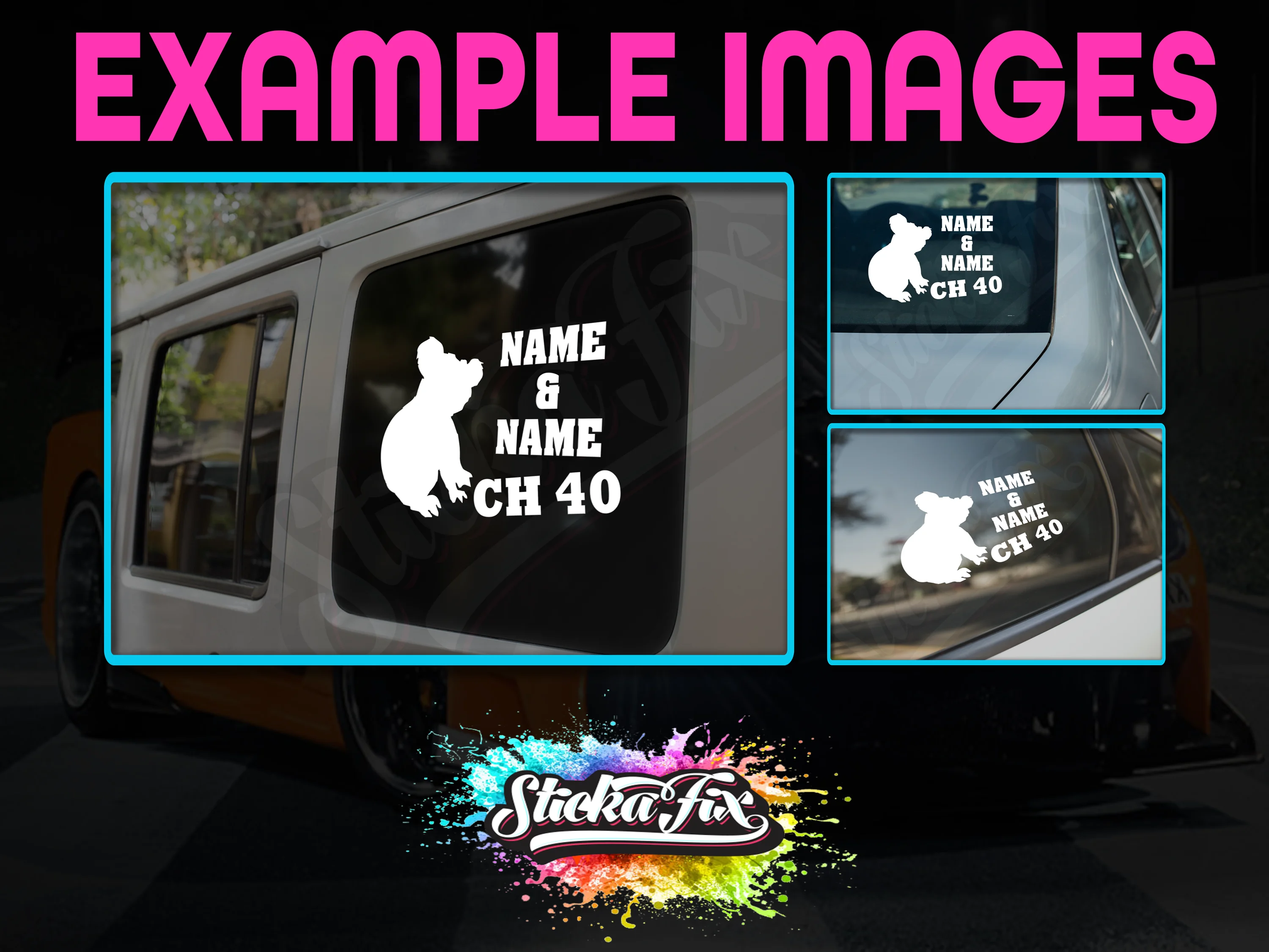 UHF 40 Sticker Your Names & Channel Number Radio Decal Caravan 4x4 4wd motorhome